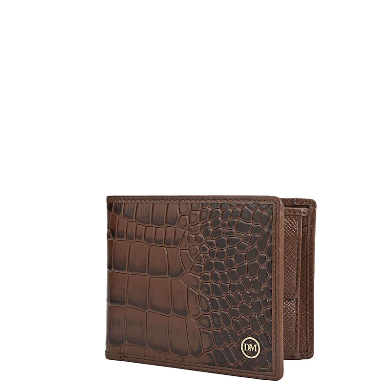 Da Milano Walnut Bifold Leather Mens Wallet